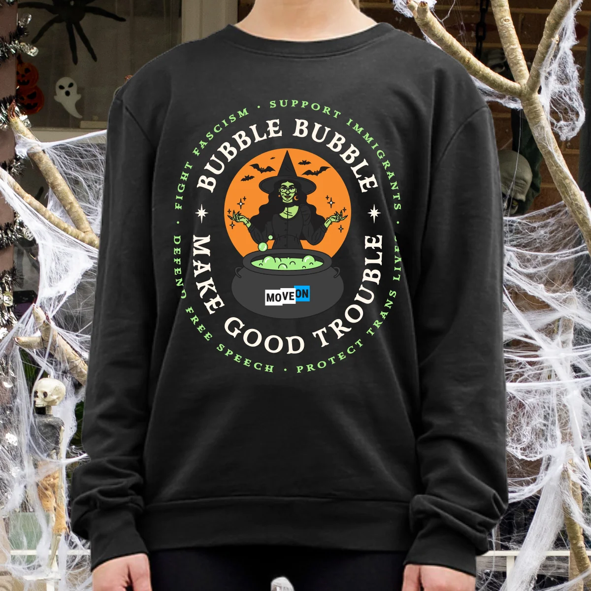 "Bubble Bubble Make Good Trouble" Unisex Cotton Crewneck Sweatshirt - Image 2