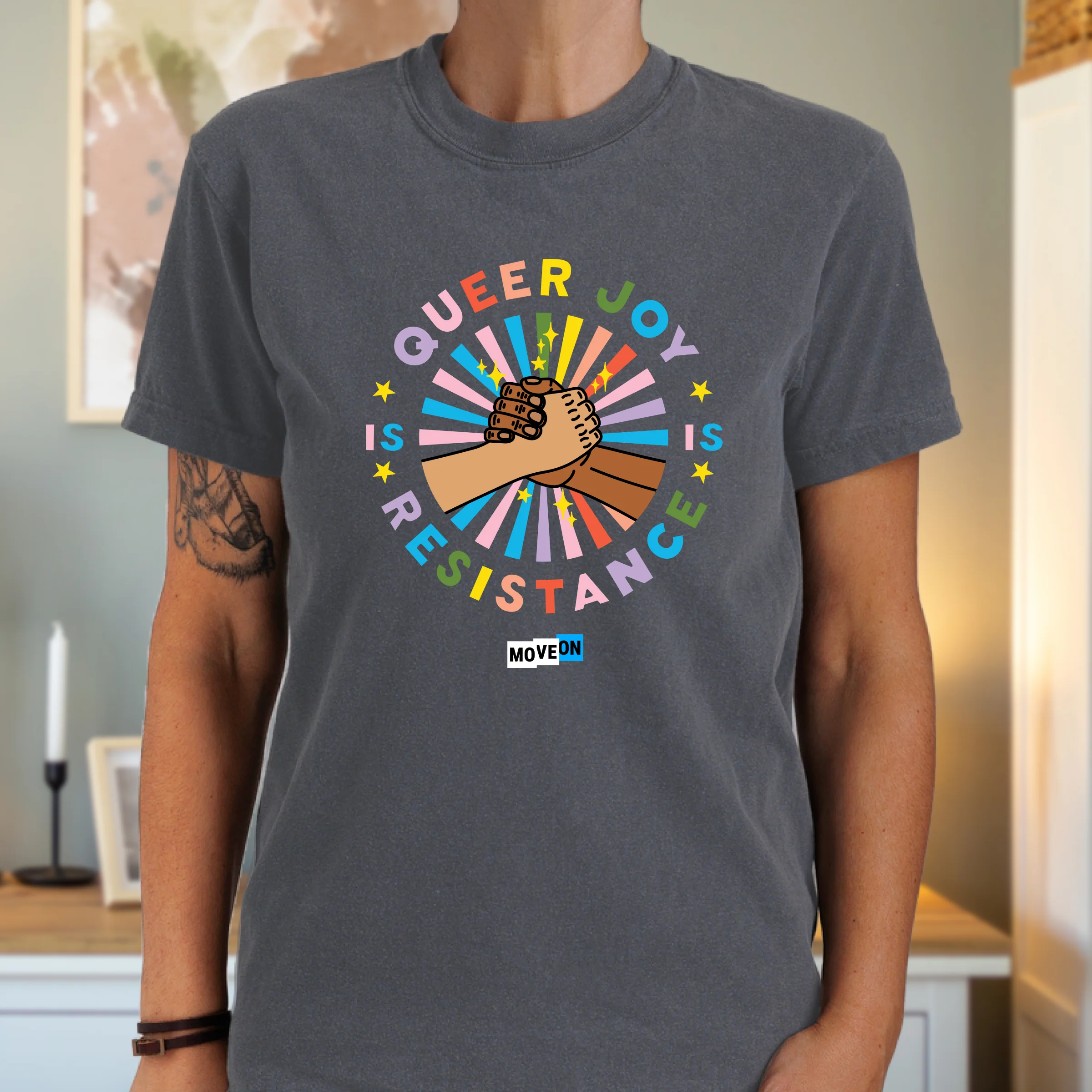 "Queer Joy Is Resistance" Unisex Cotton T-Shirt - Image 5