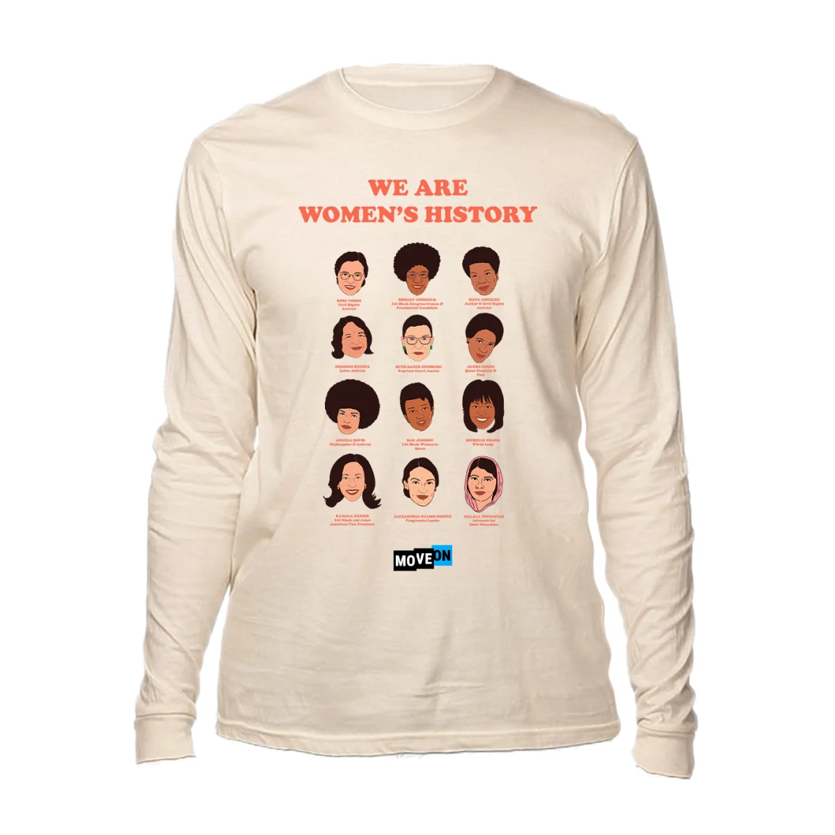 "We Are Women's History" Long Sleeve Organic Cotton Shirt